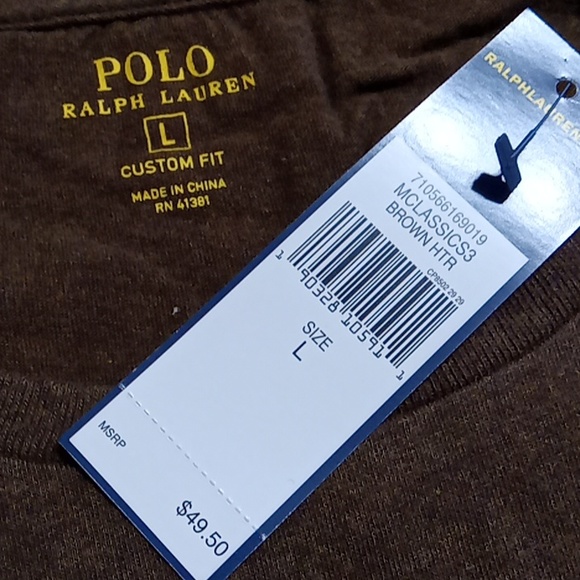 Ralph Lauren Polo Mens Shirt Large BROWN HEATHER NEW COTTON Long Sleeve - Picture 3 of 6